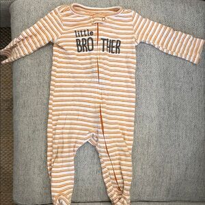 Striped Orange and White Kids One Piece